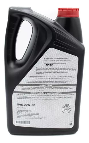Garrafa Aceite 5L Nissan 20w50 Value Advantage