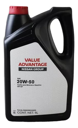 Garrafa Aceite 5L Nissan 20w50 Value Advantage