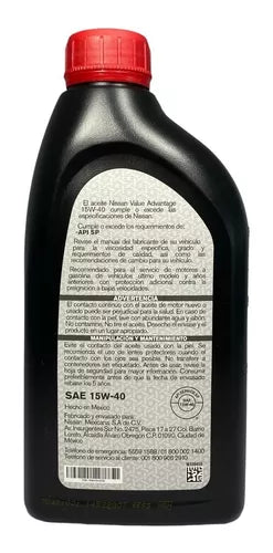Aceite Mineral 15w-40 946 Ml. Motor Gasolina Value Advantage