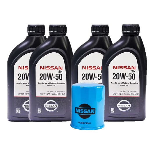 Kit de Lubricación Original Nissan 20W50 – Cambio de Aceite Completo